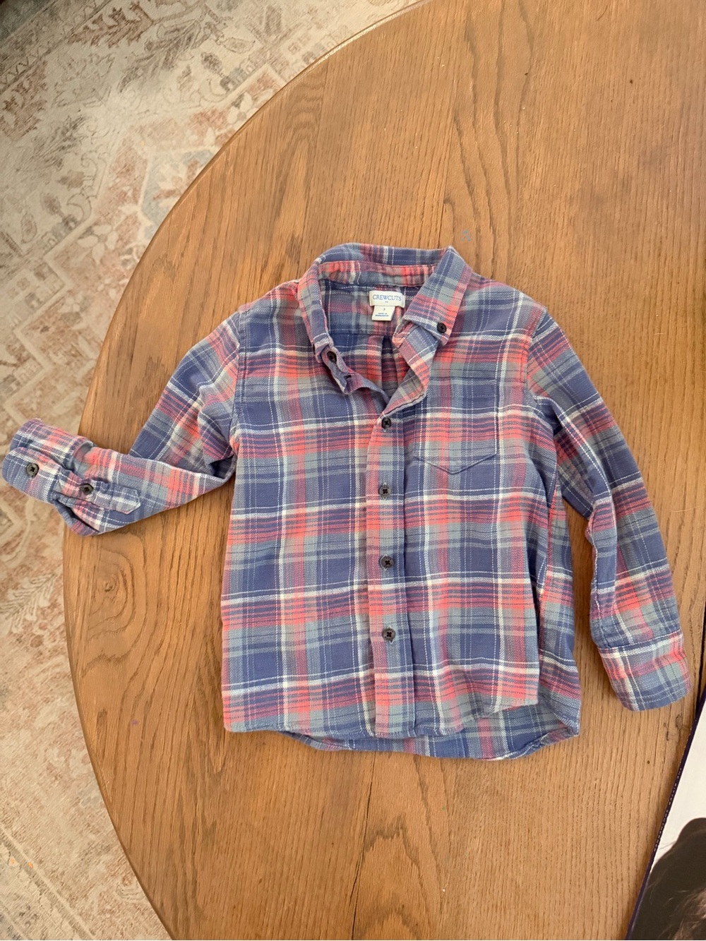 Crewcuts Blue & Red Plaid Button-Front Shirt